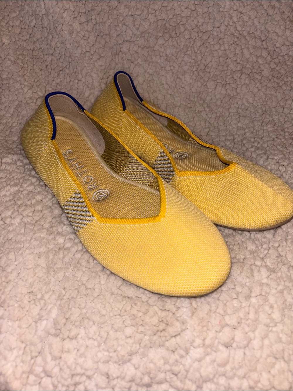 Rothy’s The Flat Lemondrop Yellow Knit Ballet Flats Size 8.5 US